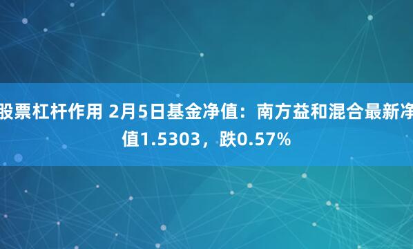 股票杠杆作用 2月5日基金净值：南方益和混合最新净值1.5303，跌0.57%