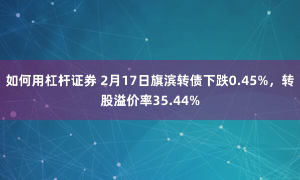 如何用杠杆证券 2月17日旗滨转债下跌0.45%，转股溢价率35.44%