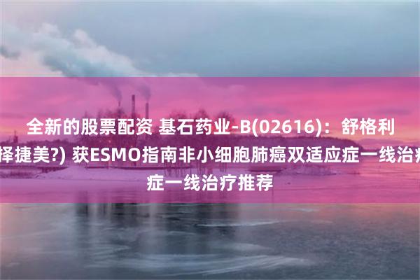 全新的股票配资 基石药业-B(02616)：舒格利单抗(择捷美?) 获ESMO指南非小细胞肺癌双适应症一线治疗推荐