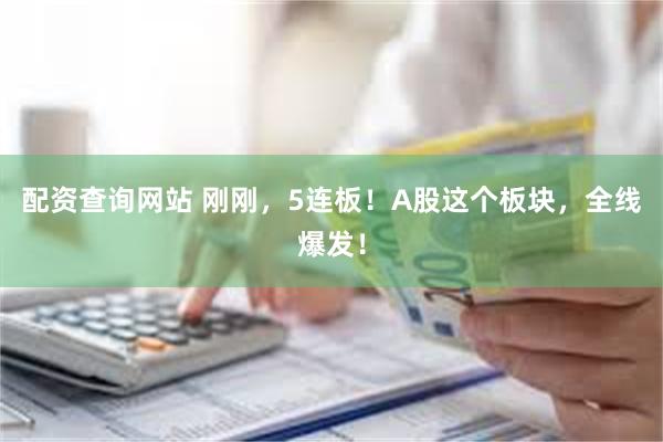 配资查询网站 刚刚，5连板！A股这个板块，全线爆发！
