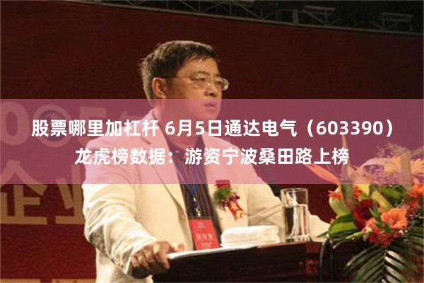 股票哪里加杠杆 6月5日通达电气（603390）龙虎榜数据：游资宁波桑田路上榜