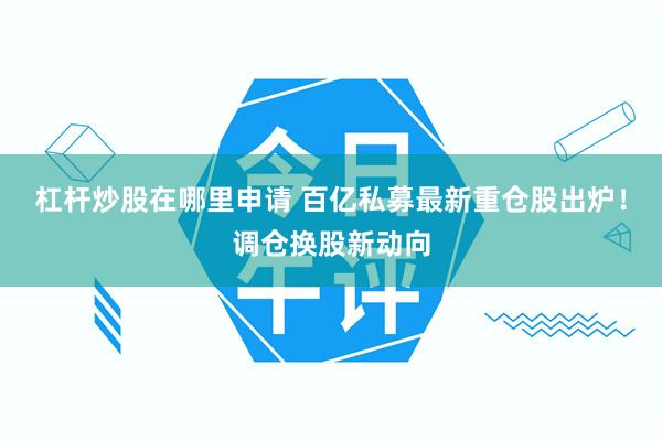 杠杆炒股在哪里申请 百亿私募最新重仓股出炉！调仓换股新动向