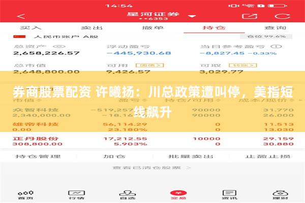券商股票配资 许曦扬：川总政策遭叫停，美指短线飙升