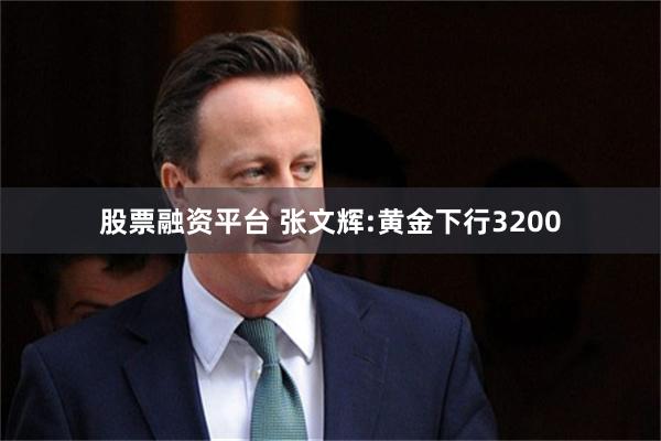 股票融资平台 张文辉:黄金下行3200