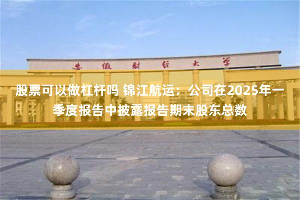 股票可以做杠杆吗 锦江航运：公司在2025年一季度报告中披露报告期末股东总数