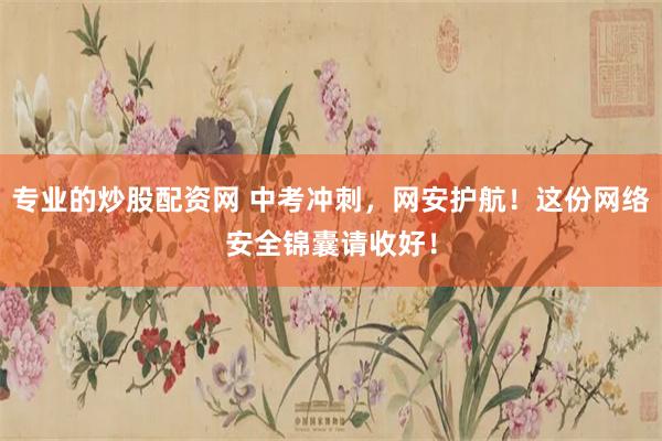 专业的炒股配资网 中考冲刺，网安护航！这份网络安全锦囊请收好！