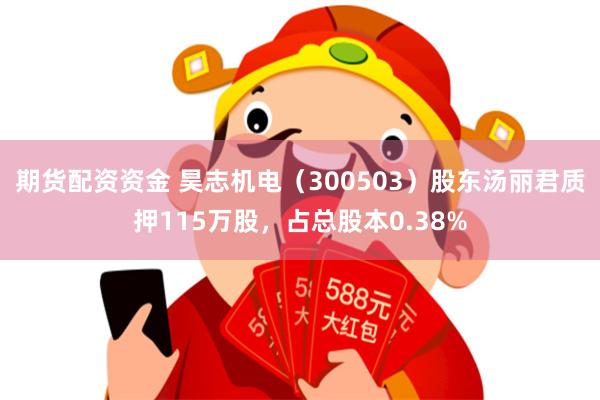 期货配资资金 昊志机电（300503）股东汤丽君质押115万股，占总股本0.38%