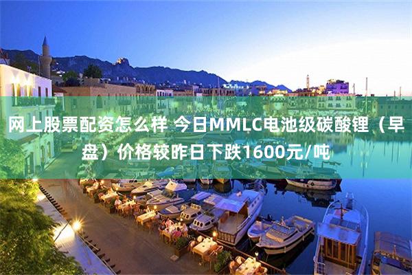 网上股票配资怎么样 今日MMLC电池级碳酸锂（早盘）价格较昨日下跌1600元/吨
