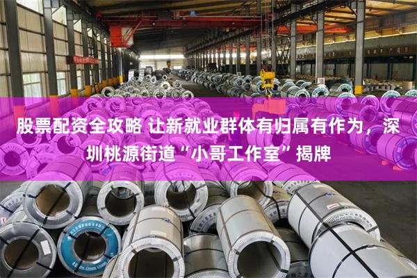 股票配资全攻略 让新就业群体有归属有作为,深圳桃源街道“小哥工作室”揭牌