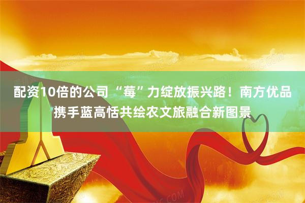 配资10倍的公司 “莓”力绽放振兴路！南方优品携手蓝高恬共绘农文旅融合新图景