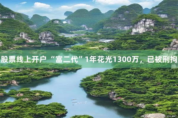 股票线上开户 “富二代”1年花光1300万,已被刑拘