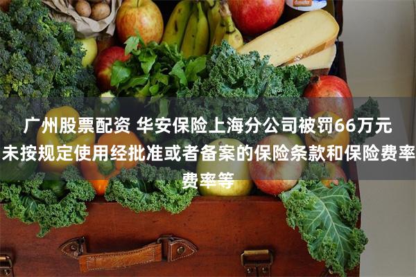 广州股票配资 华安保险上海分公司被罚66万元:未按规定使用经批准或者备案的保险条款和保险费率等