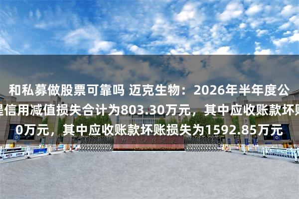 和私募做股票可靠吗 迈克生物：2026年半年度公司对各类应收款项计提信用减值损失合计为803.30万元，其中应收账款坏账损失为1592.85万元