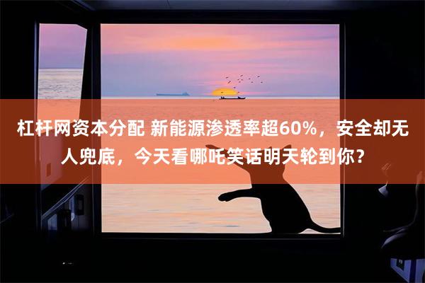 杠杆网资本分配 新能源渗透率超60%，安全却无人兜底，今天看哪吒笑话明天轮到你？