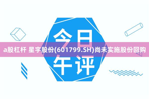 a股杠杆 星宇股份(601799.SH)尚未实施股份回购