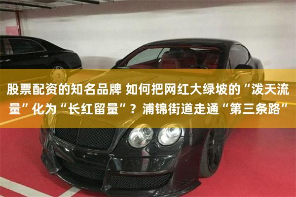 股票配资的知名品牌 如何把网红大绿坡的“泼天流量”化为“长红留量”?浦锦街道走通“第三条路”